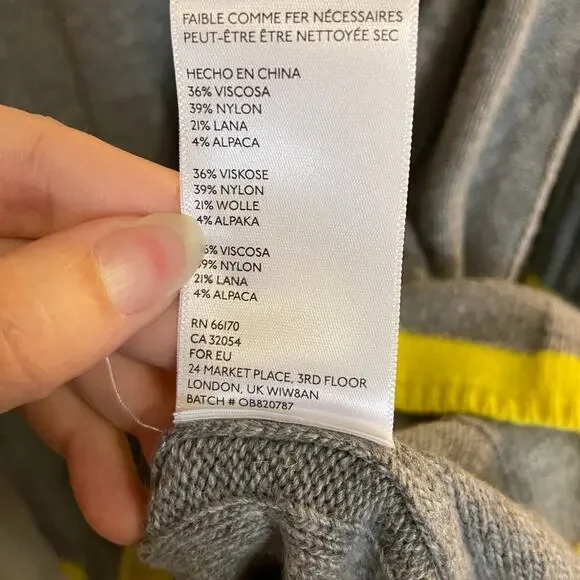 Anthropologie Women’s Size Medium Gray & Yellow Arsenau Sweater Dress NWT - Picture 6 of 11